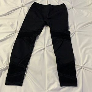 Black full length athletic leggings